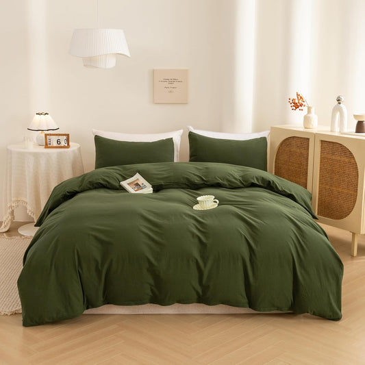 ECOCOTT Washed Cotton Queen Duvet Cover Set