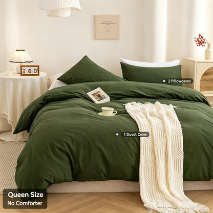 ECOCOTT Washed Cotton Queen Duvet Cover Set