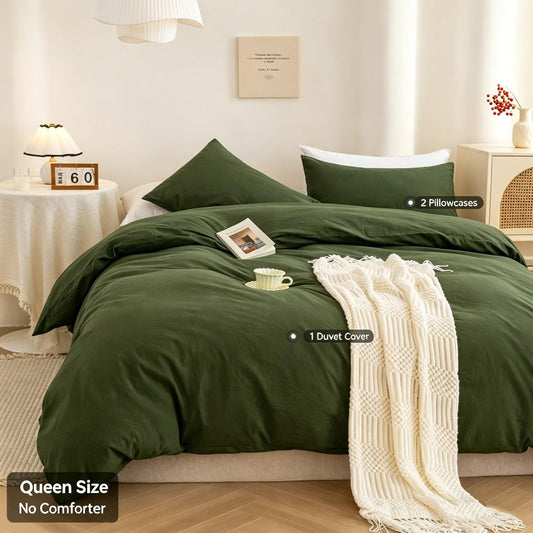 ECOCOTT Washed Cotton Queen Duvet Cover Set