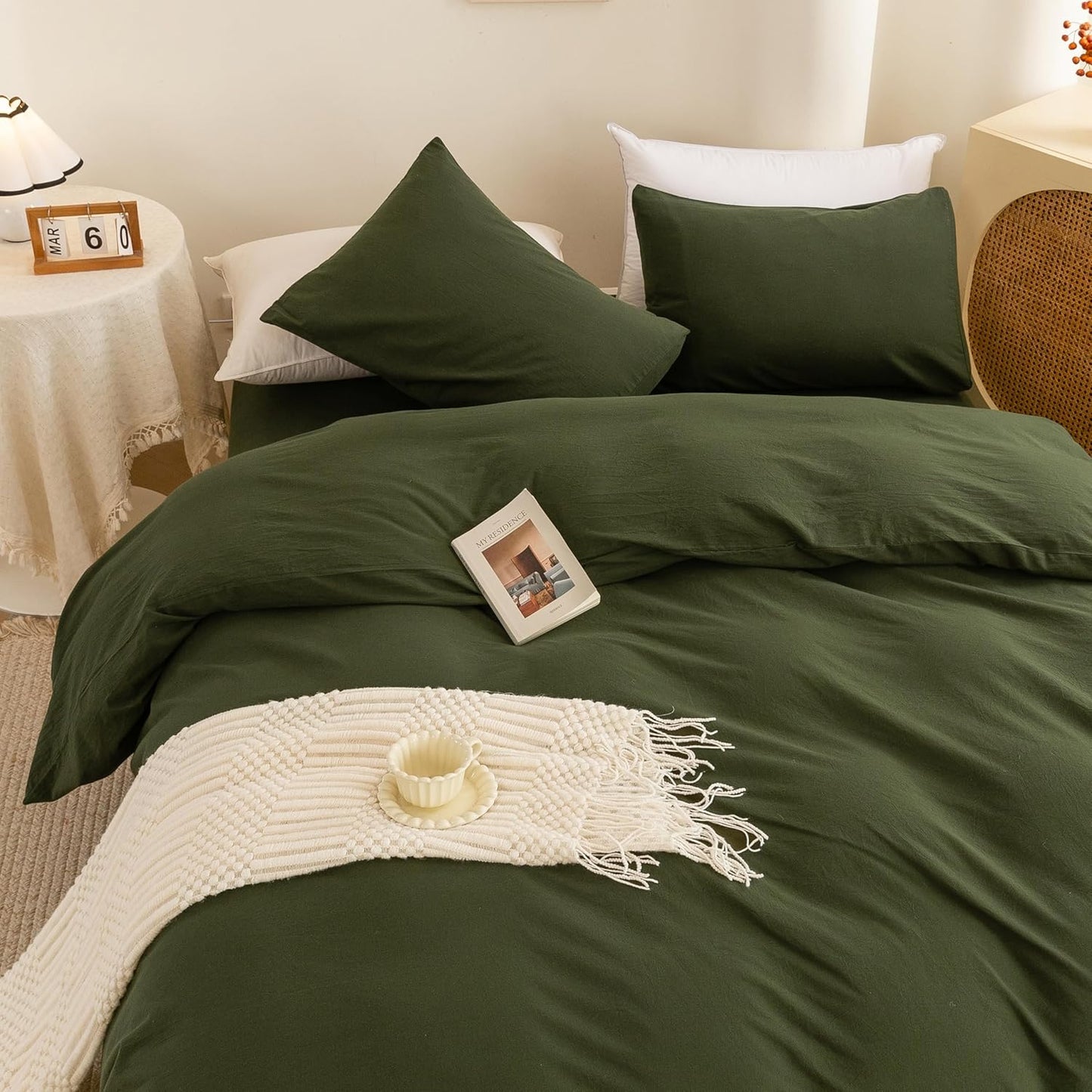 ECOCOTT Washed Cotton Queen Duvet Cover Set