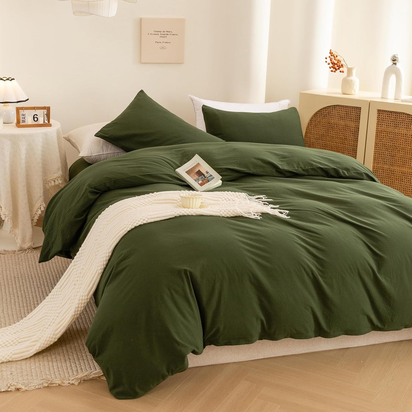 ECOCOTT Washed Cotton Queen Duvet Cover Set