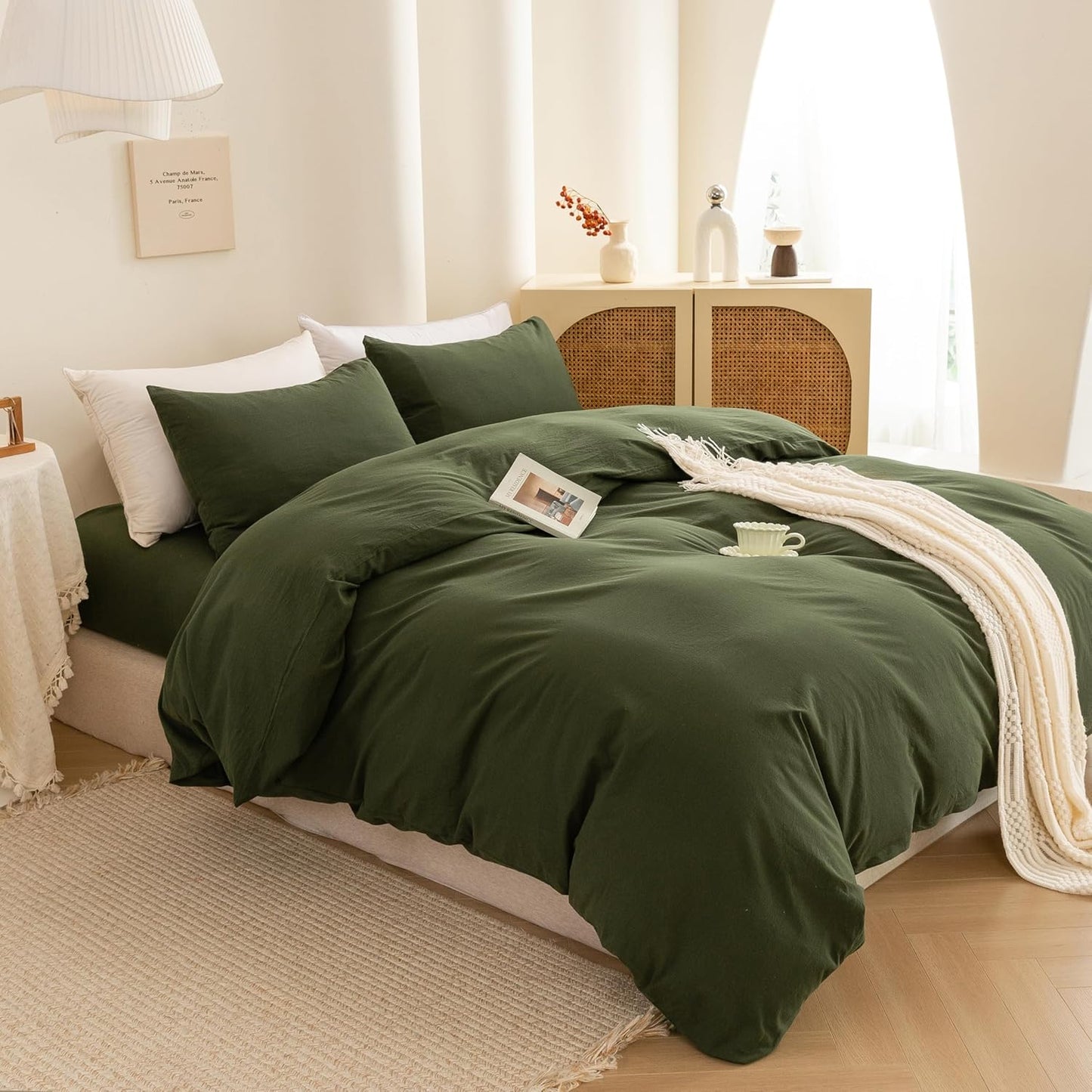 ECOCOTT Washed Cotton Queen Duvet Cover Set