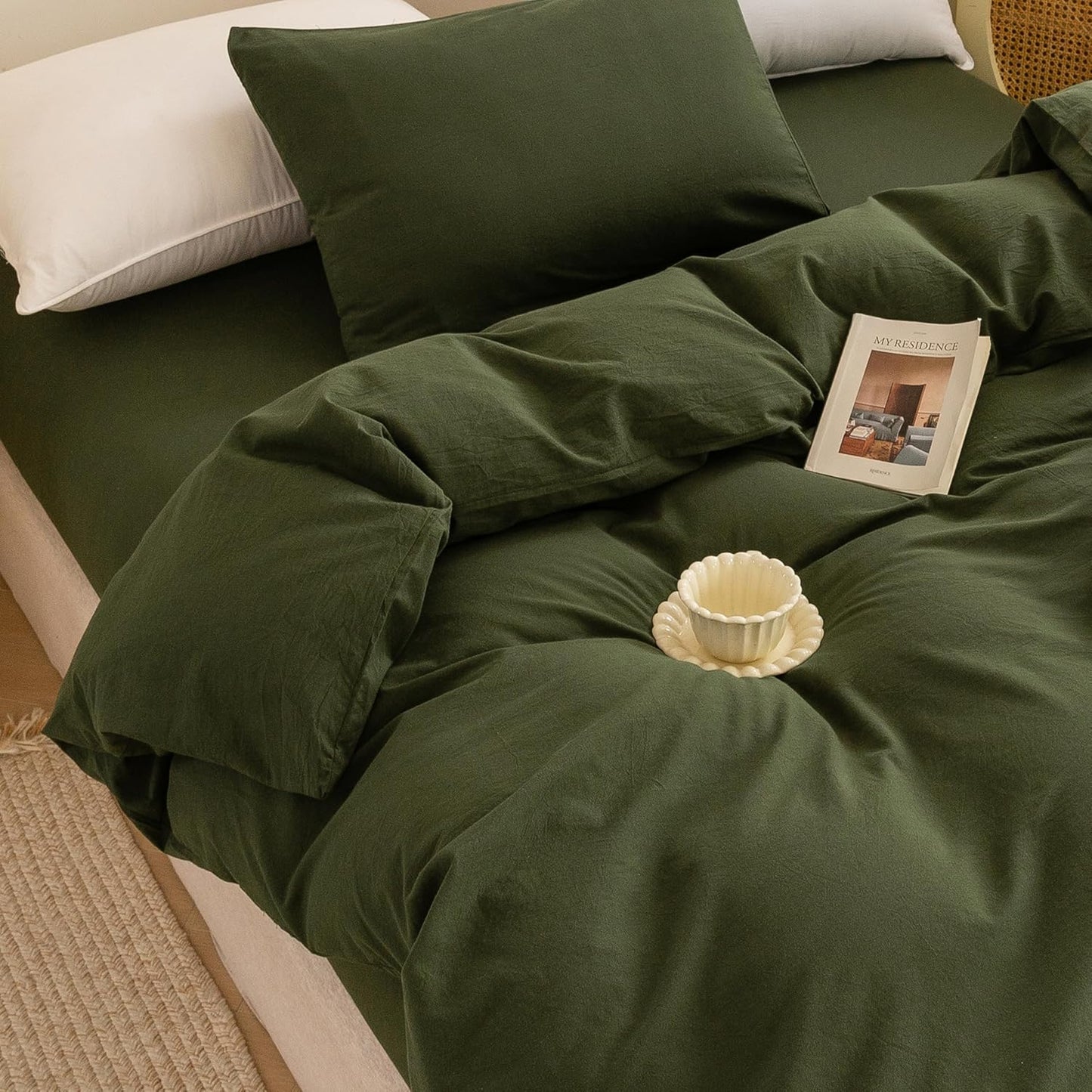 ECOCOTT Washed Cotton Queen Duvet Cover Set