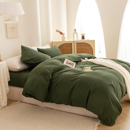 ECOCOTT Washed Cotton Queen Duvet Cover Set