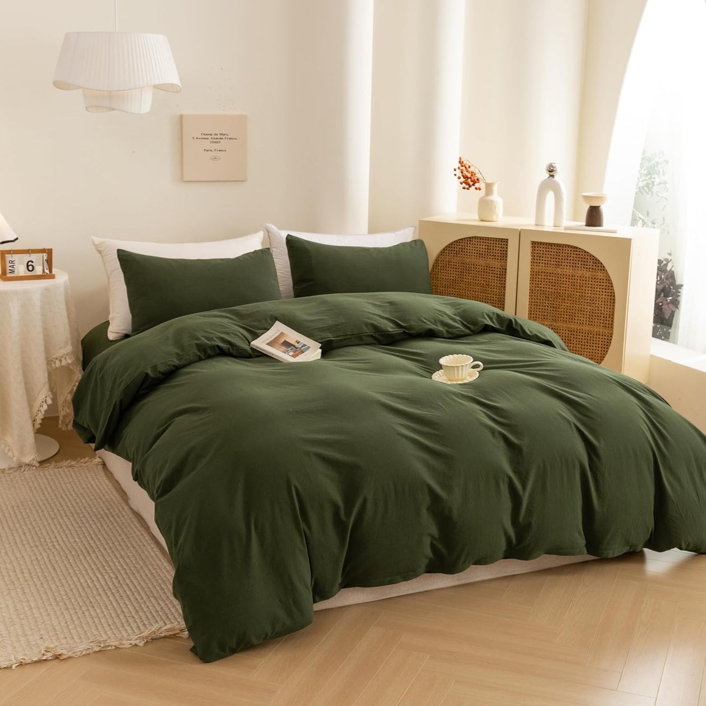 ECOCOTT Washed Cotton Queen Duvet Cover Set