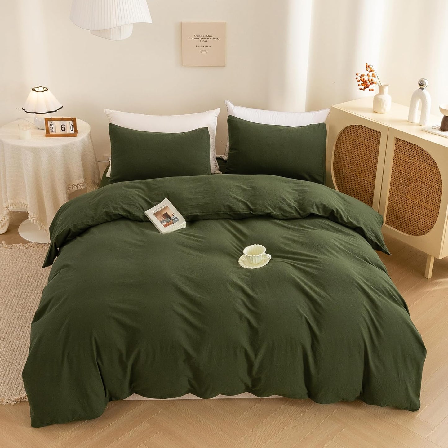 ECOCOTT Washed Cotton Queen Duvet Cover Set