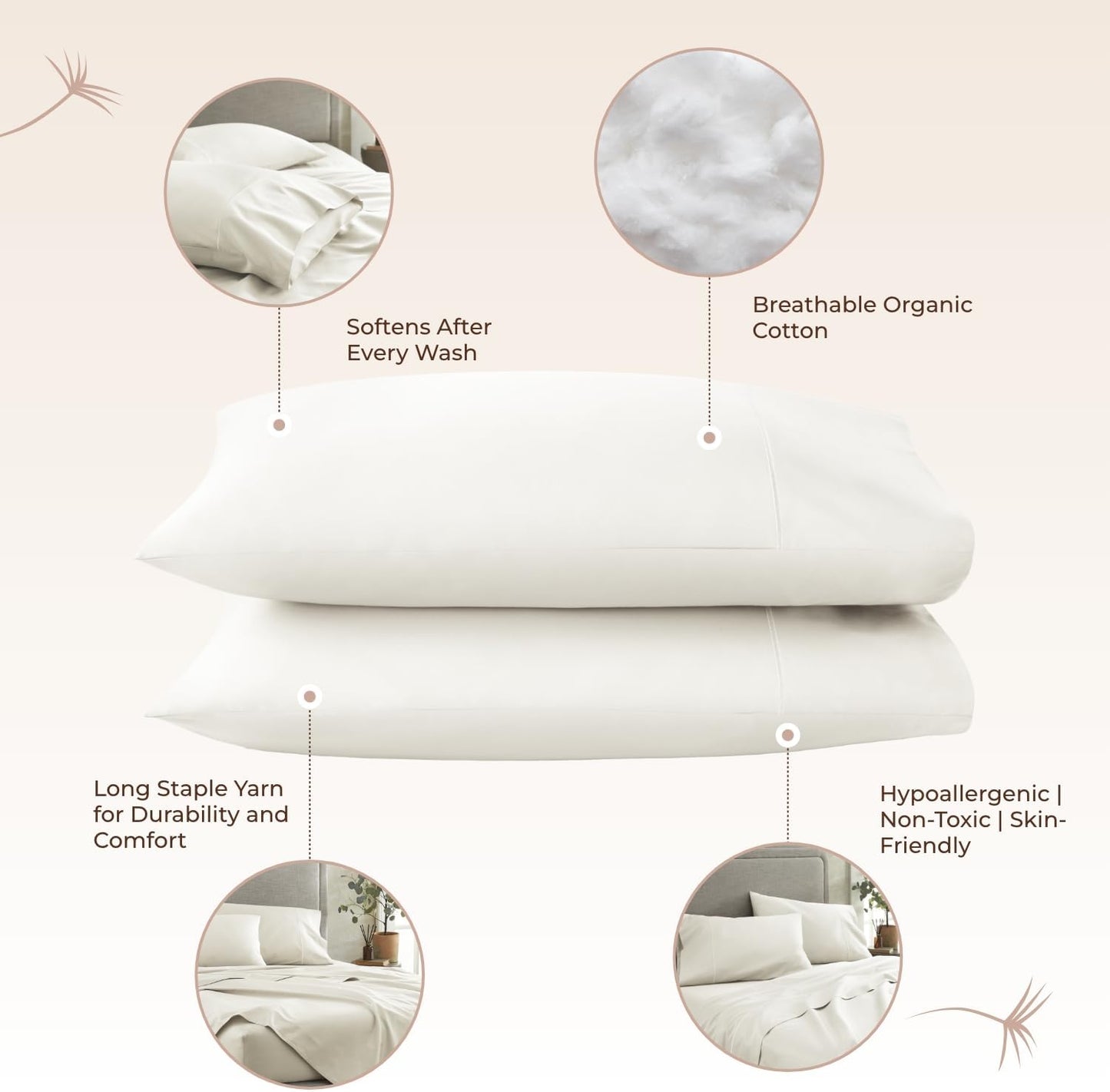 Organic Cotton Queen Pillowcase Set