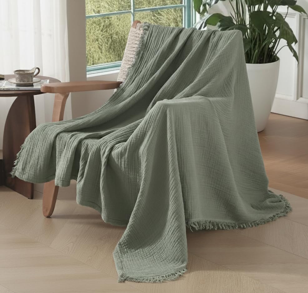 KyraHome Organic Cotton Throw Blanket