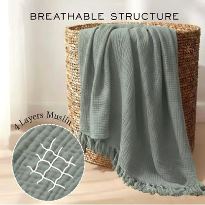 KyraHome Organic Cotton Throw Blanket