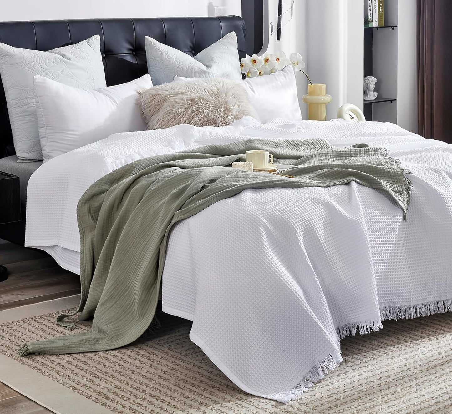 KyraHome Organic Cotton Throw Blanket