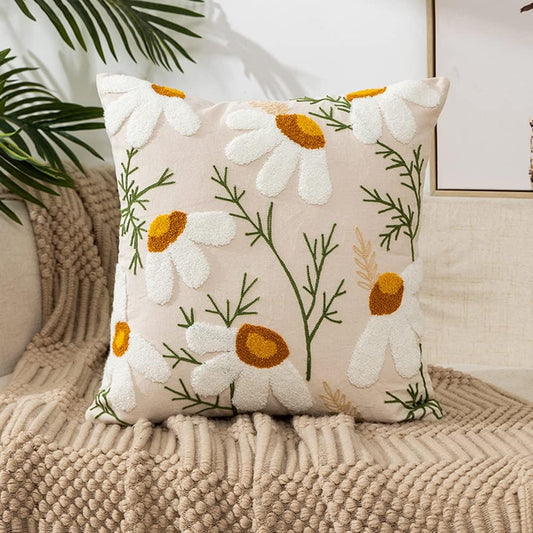 vctops Farmhouse Embroidered Throw Pillow Cover