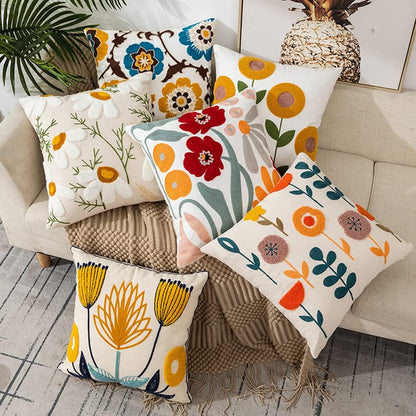 vctops Farmhouse Embroidered Throw Pillow Cover