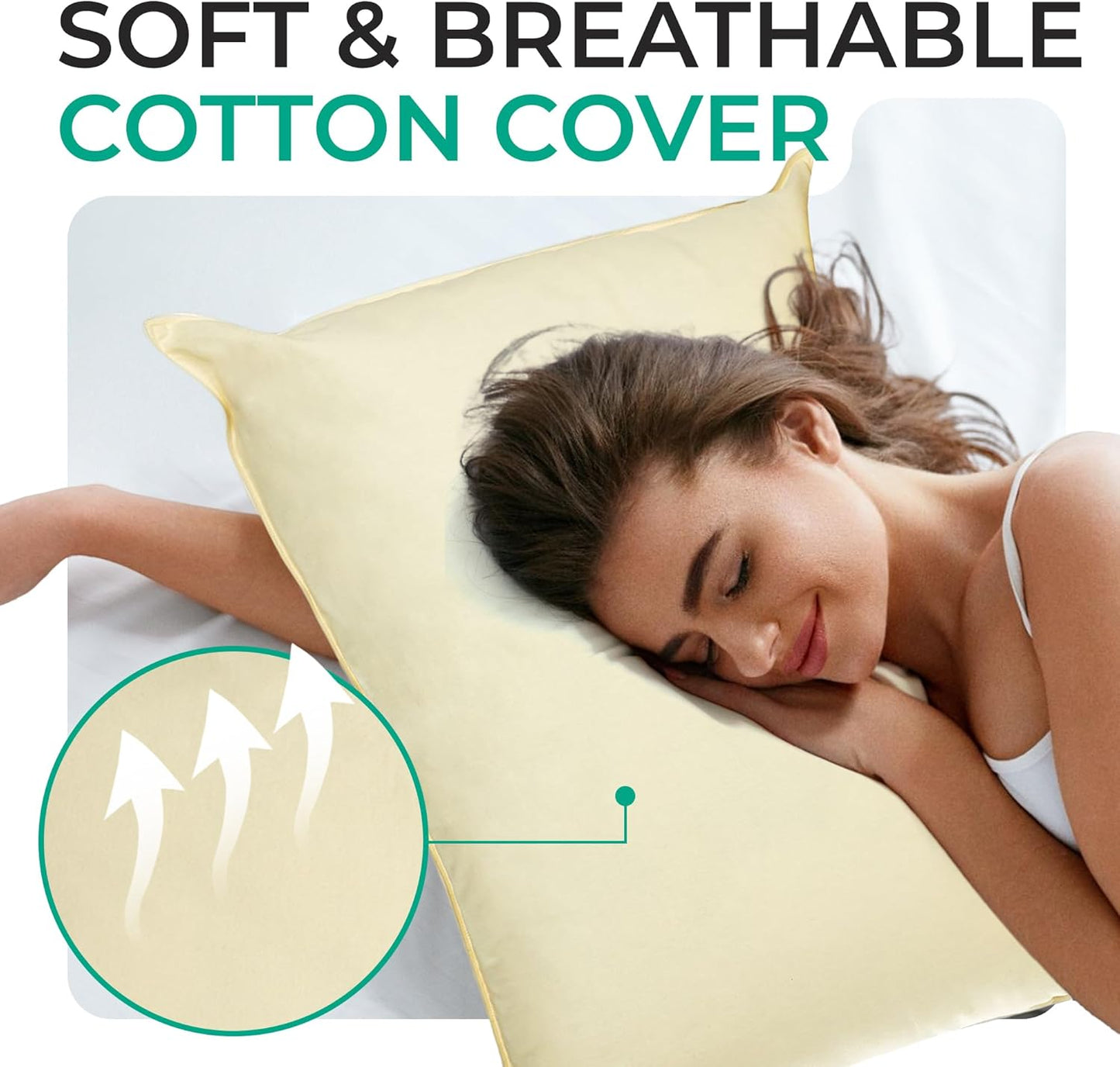 Cheer Collection Organic Kapok Bed Pillows – Set of 2