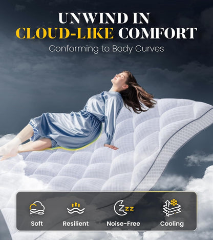 Ultra-Fluffy Memory Foam Mattress Topper – Full